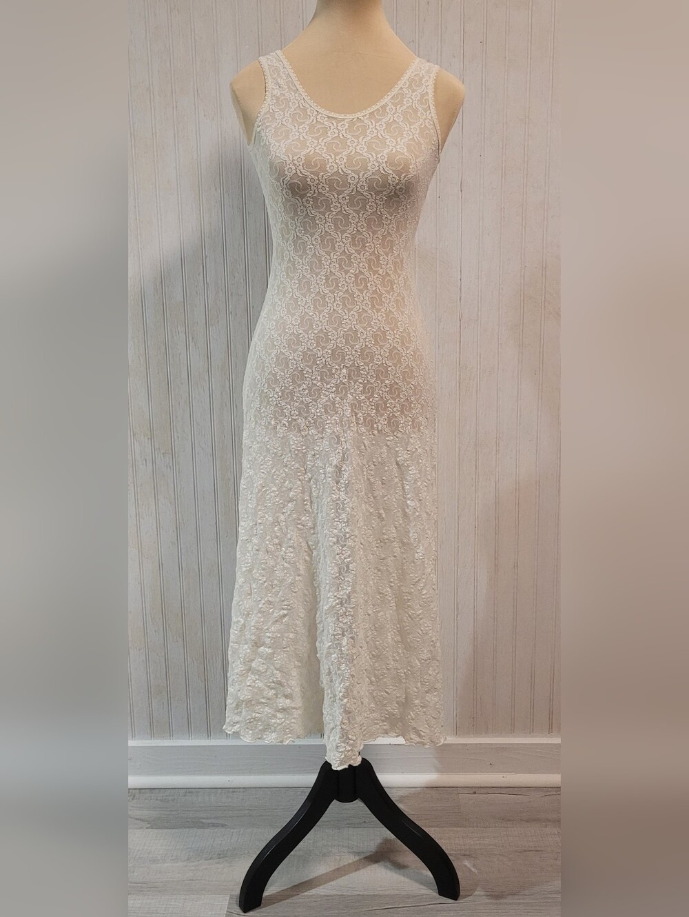 ​Vintage Only Hearts Helena Stuart Off White Lace Slip Dress P/S